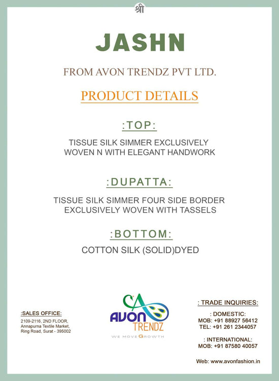 Avon Trendz Jashn Tissue Silk Dress Material