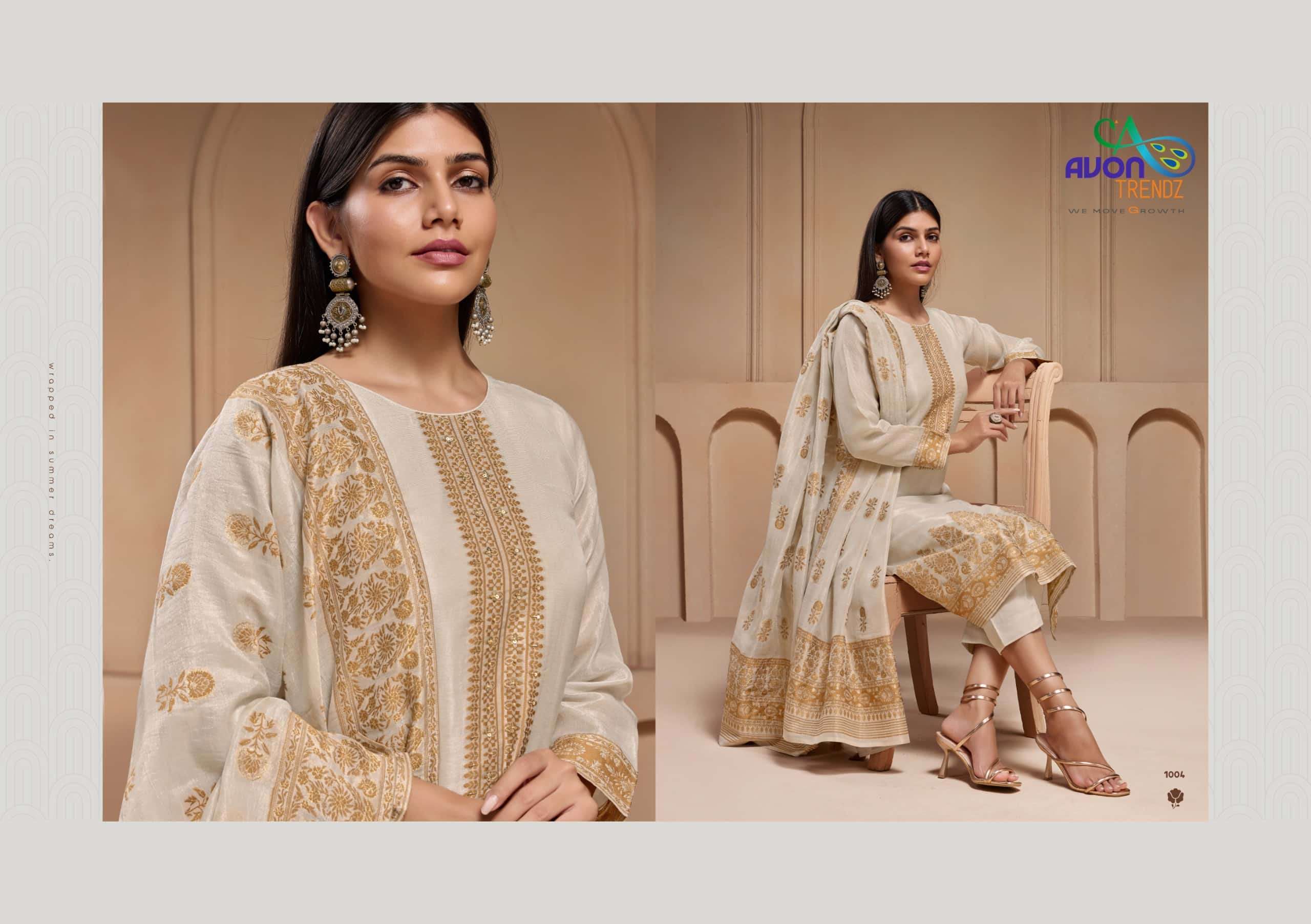 Avon Trendz Jashn Tissue Silk Dress Material