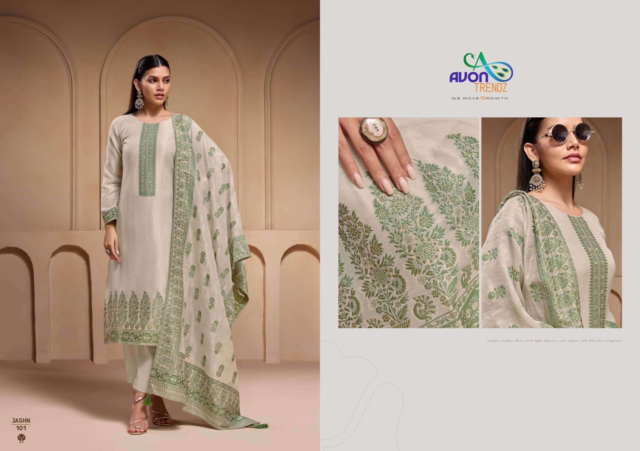 Avon Trendz Jashn Tissue Silk Dress Material