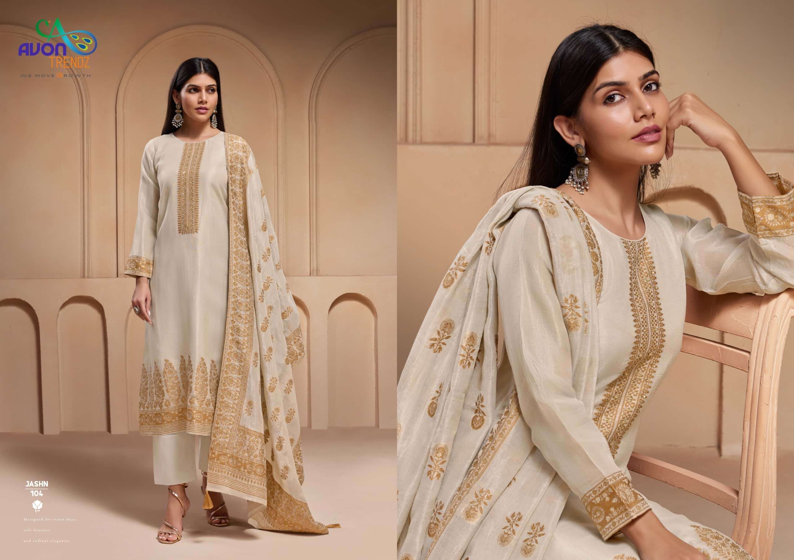 Avon Trendz Jashn Tissue Silk Dress Material