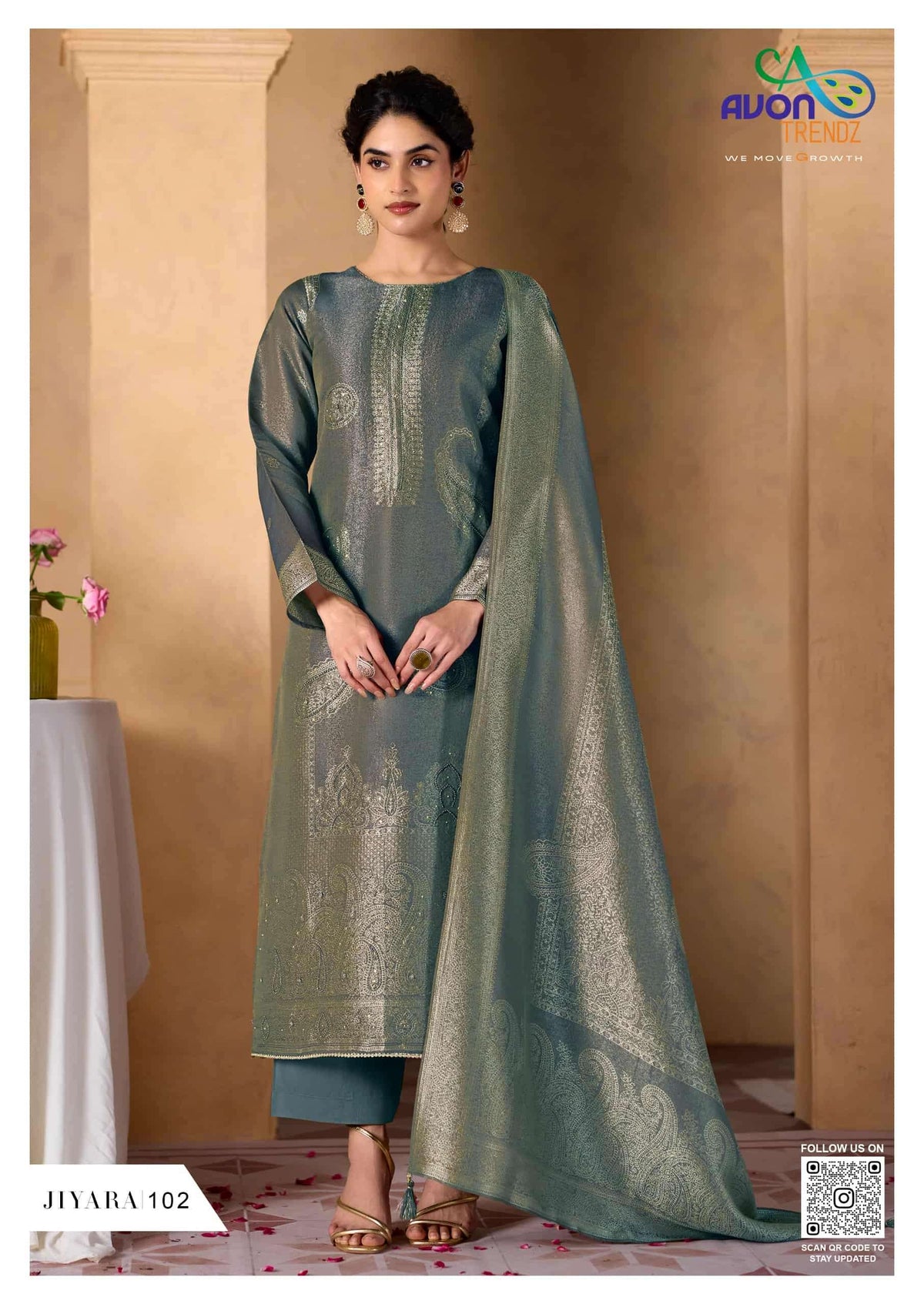 Avon Trendz Jiyara Pure Silk Jacquard Dress Material
