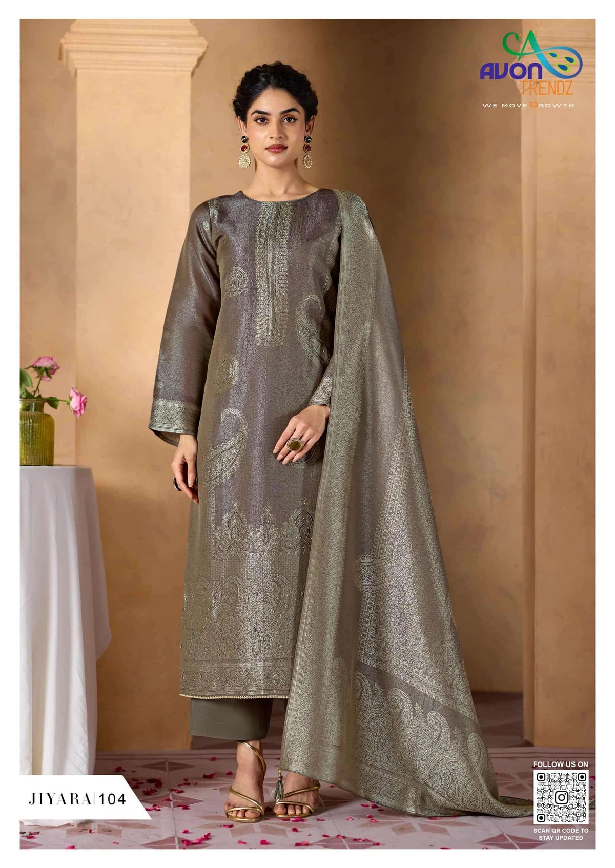 Avon Trendz Jiyara Pure Silk Jacquard Dress Material