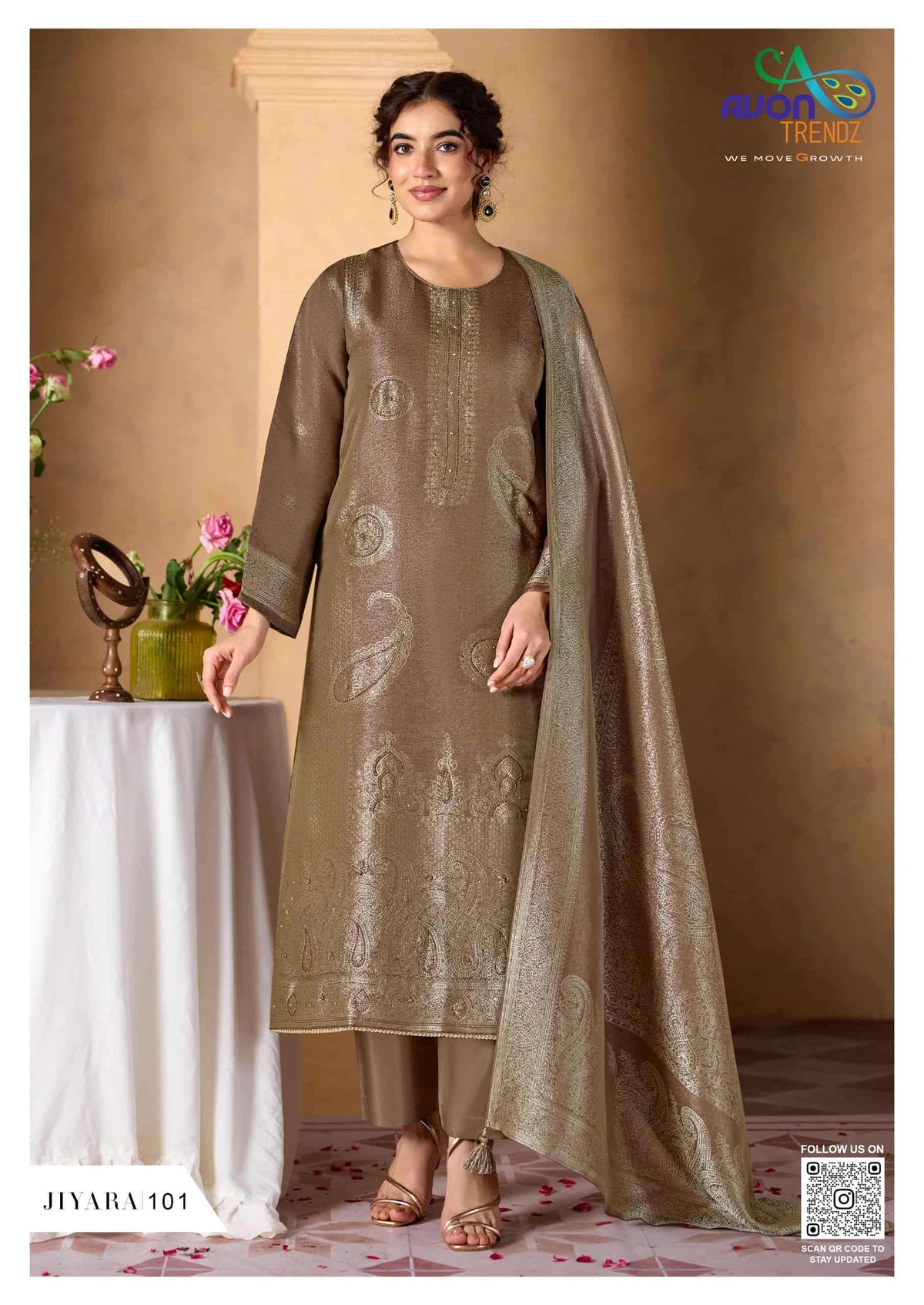 Avon Trendz Jiyara Pure Silk Jacquard Dress Material