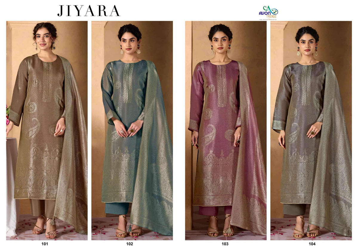 Avon Trendz Jiyara Pure Silk Jacquard Dress Material