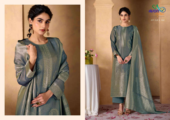 Avon Trendz Jiyara Pure Silk Jacquard Dress Material