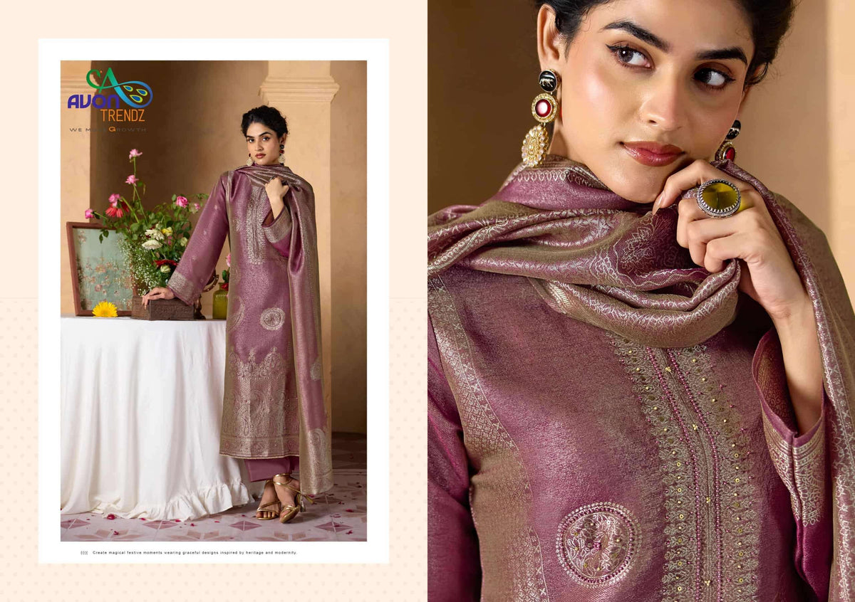 Avon Trendz Jiyara Pure Silk Jacquard Dress Material