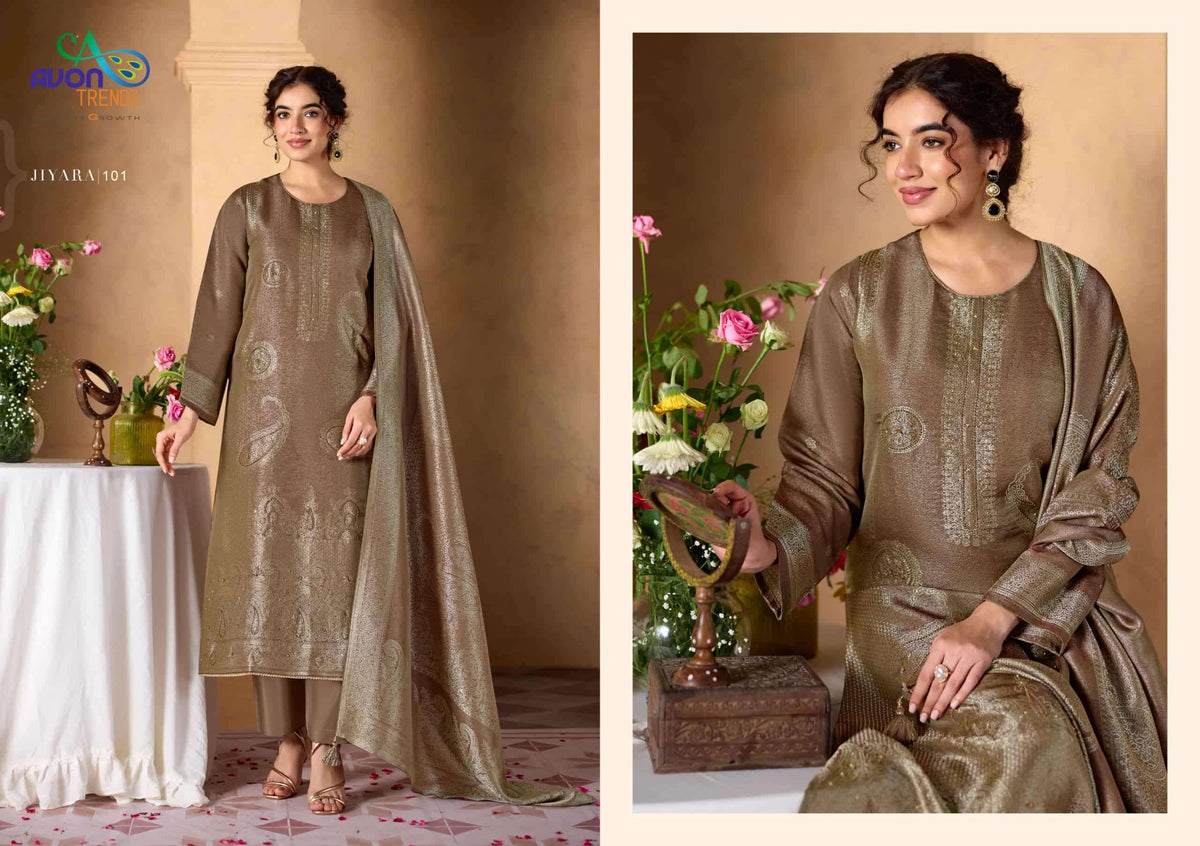 Avon Trendz Jiyara Pure Silk Jacquard Dress Material