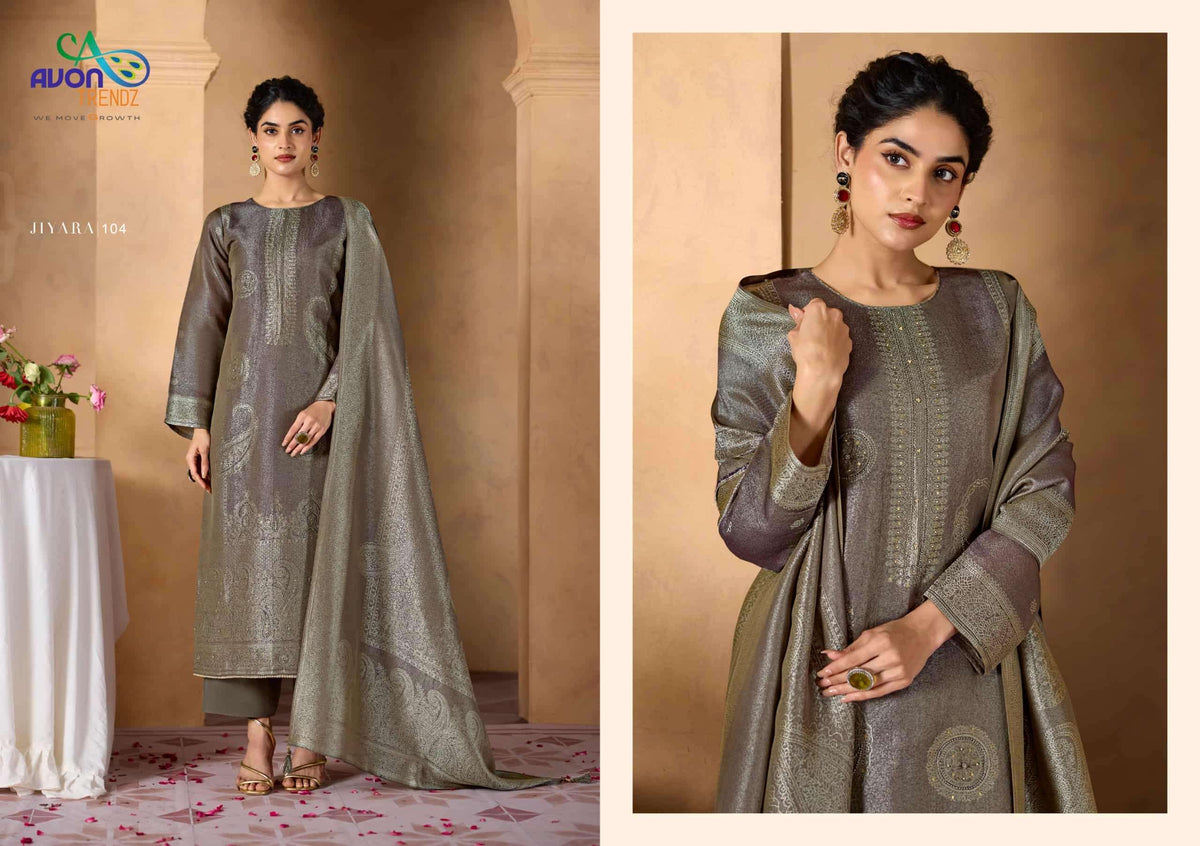 Avon Trendz Jiyara Pure Silk Jacquard Dress Material