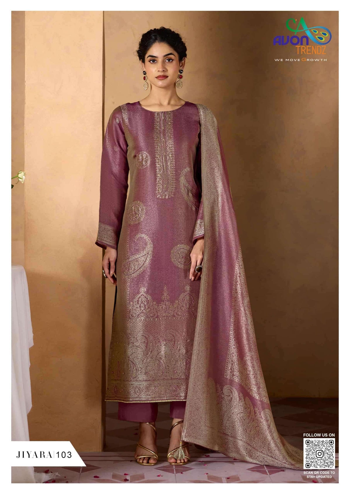 Avon Trendz Jiyara Pure Silk Jacquard Dress Material