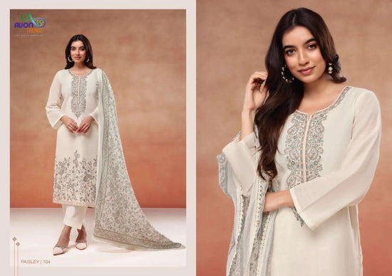 Avon Trendz Paisley Linen Dress Material - Amrah Wholesale
