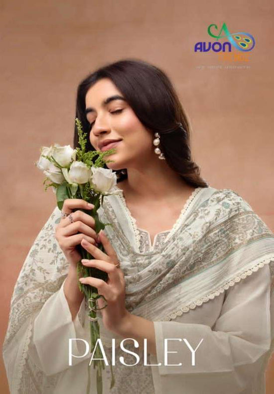 Avon Trendz Paisley Linen Dress Material - Amrah Wholesale