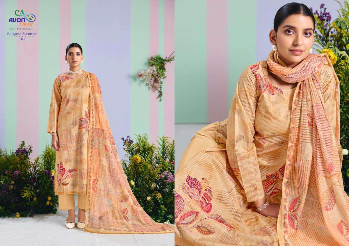 Avon Trendz Rangrez Summer Cotton Dress Material - Amrah Wholesale