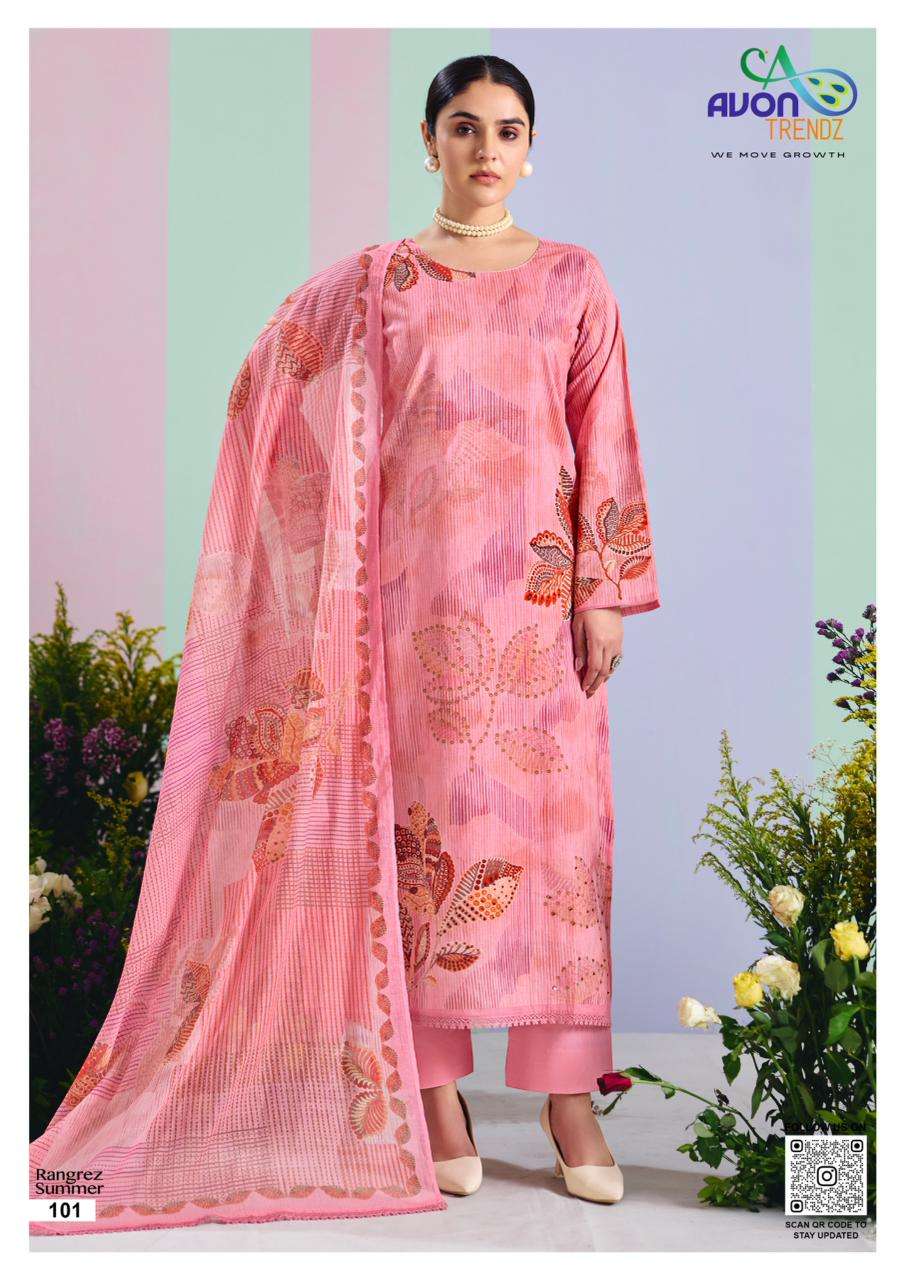 Avon Trendz Rangrez Summer Cotton Dress Material - Amrah Wholesale