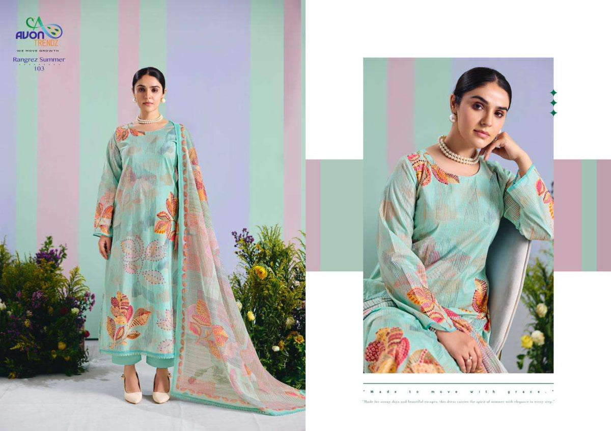 Avon Trendz Rangrez Summer Cotton Dress Material - Amrah Wholesale