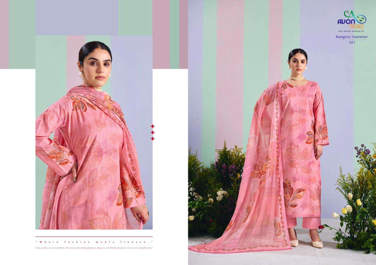 Avon Trendz Rangrez Summer Cotton Dress Material - Amrah Wholesale