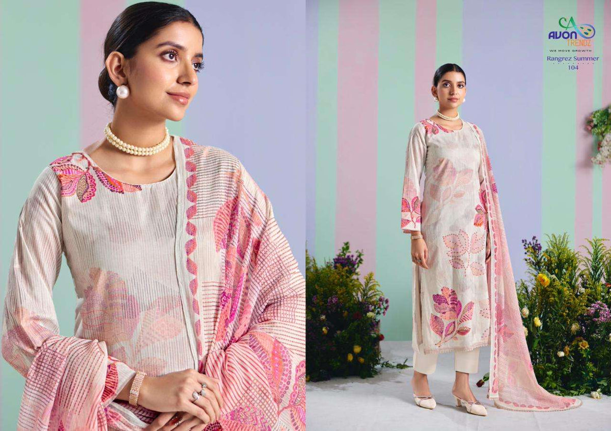 Avon Trendz Rangrez Summer Cotton Dress Material - Amrah Wholesale