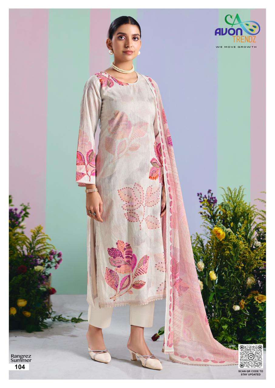 Avon Trendz Rangrez Summer Cotton Dress Material - Amrah Wholesale