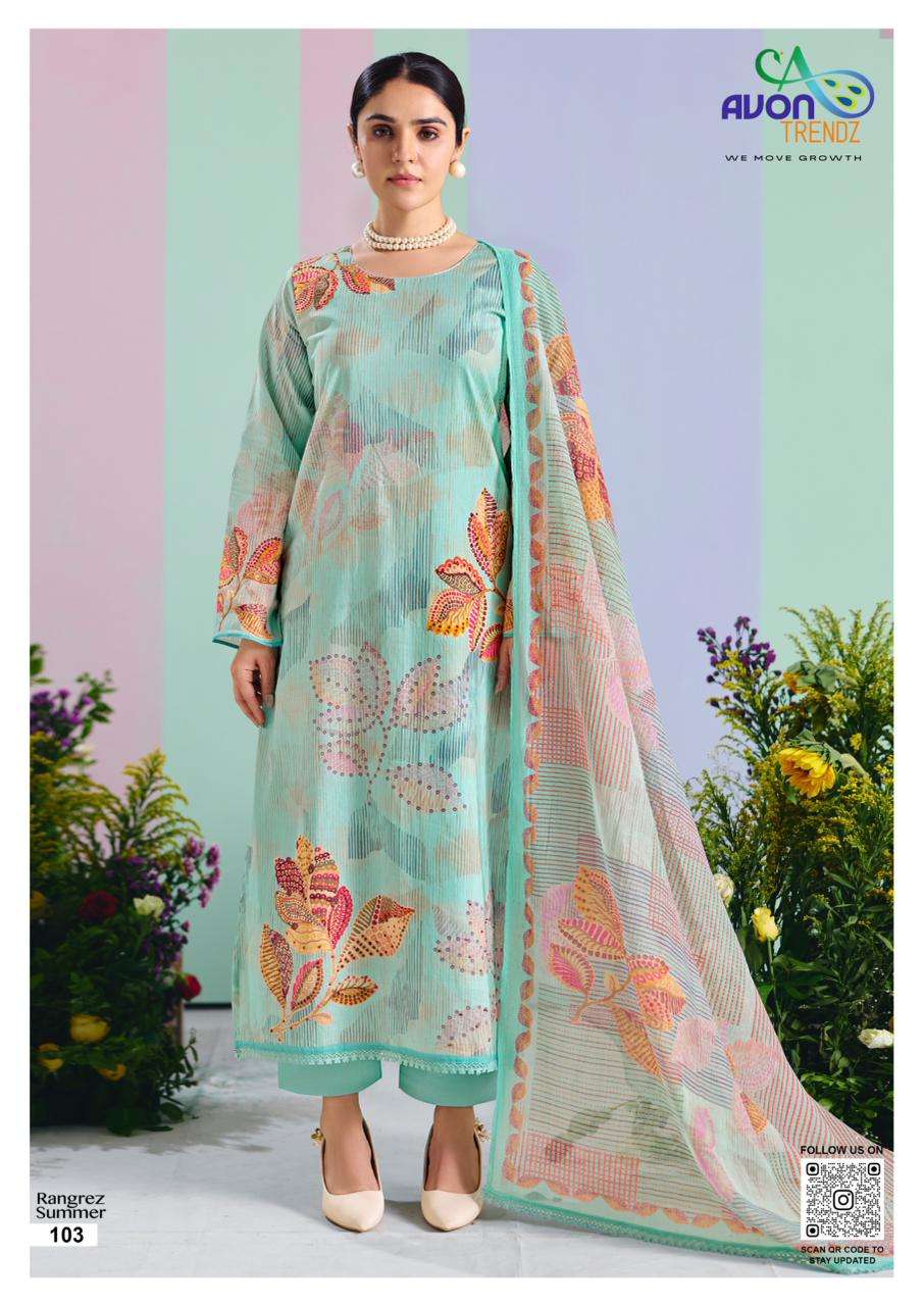 Avon Trendz Rangrez Summer Cotton Dress Material - Amrah Wholesale