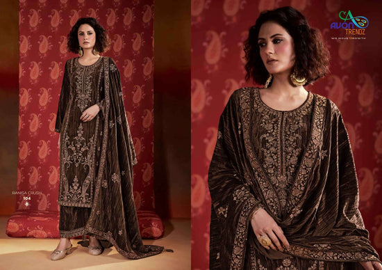 Avon Trendz Ranisa Crush Velvet Dress Material