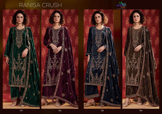Avon Trendz Ranisa Crush Velvet Dress Material