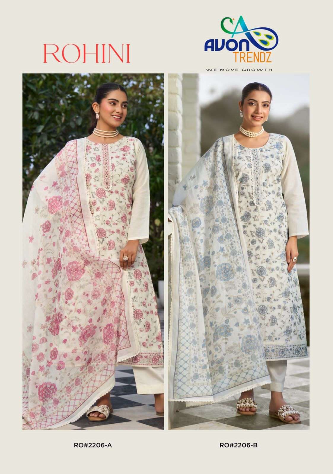 Avon Trendz Rohini Linen Embroidered Dress Material - Amrah Wholesale