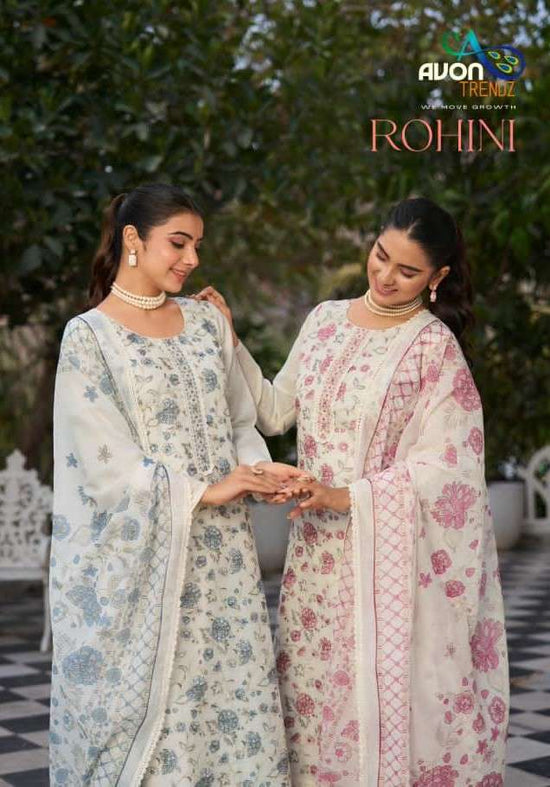 Avon Trendz Rohini Linen Embroidered Dress Material - Amrah Wholesale