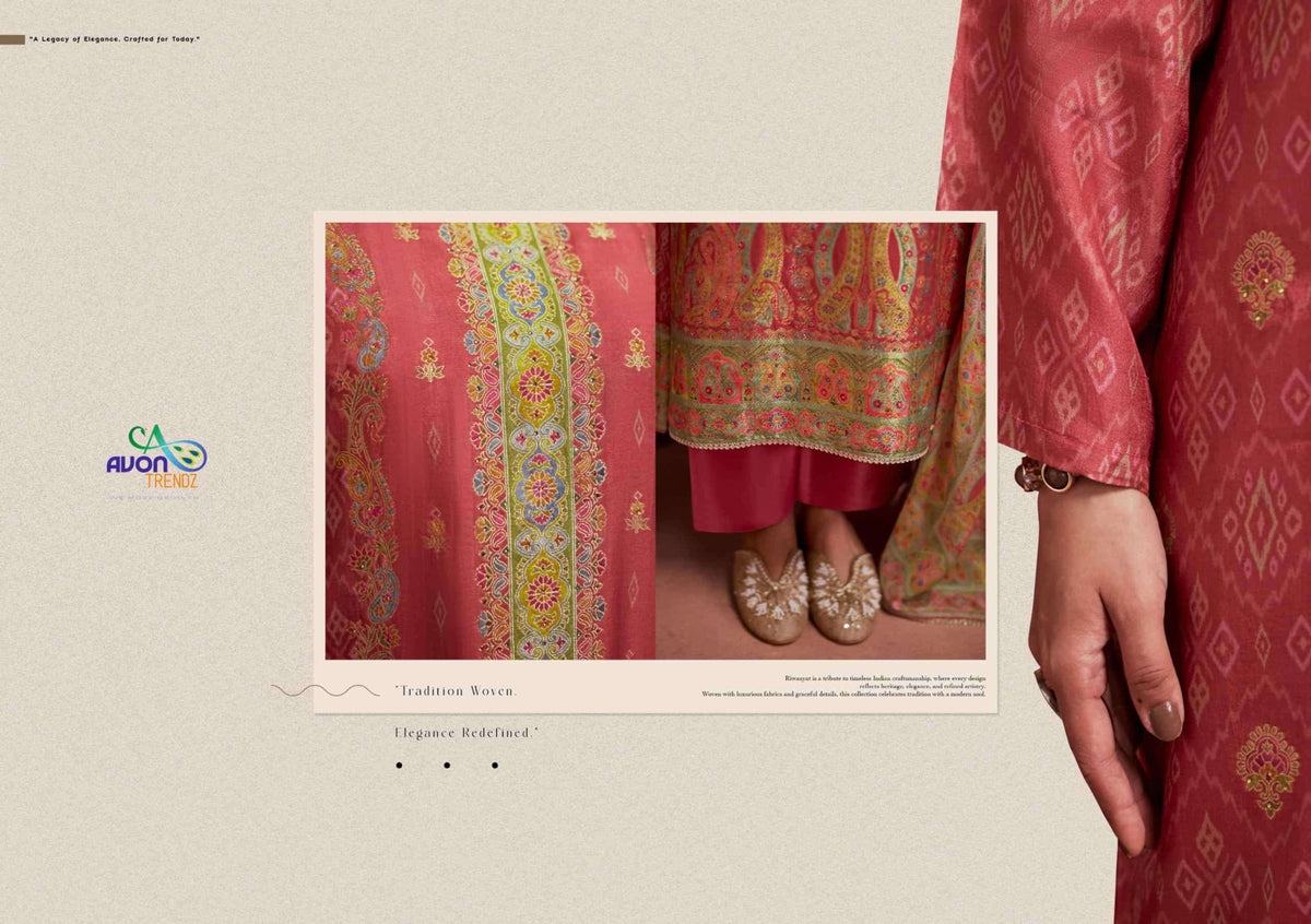 Avon Trendz Roohani Woven Swarovski Dress Material - Amrah Wholesale