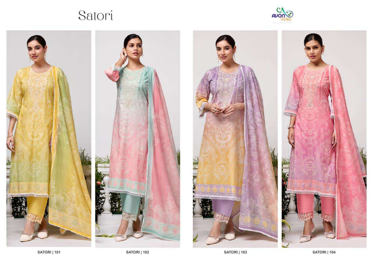 Avon Trendz Satori Cotton Dress Material - Amrah Wholesale