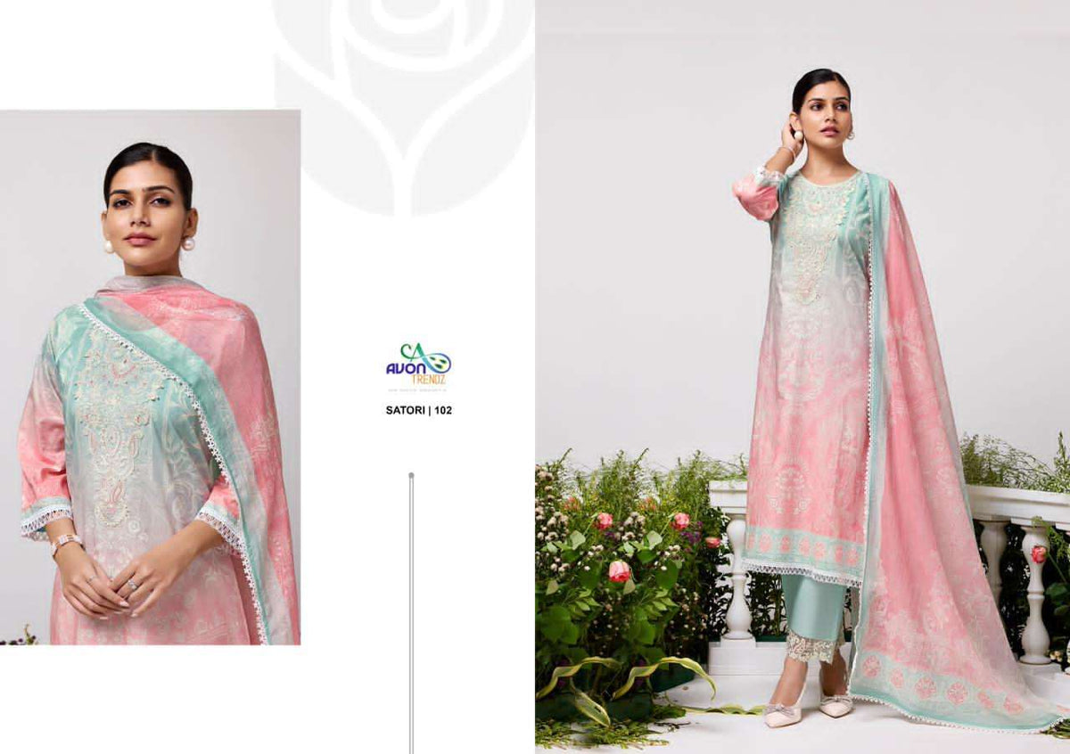 Avon Trendz Satori Cotton Dress Material - Amrah Wholesale