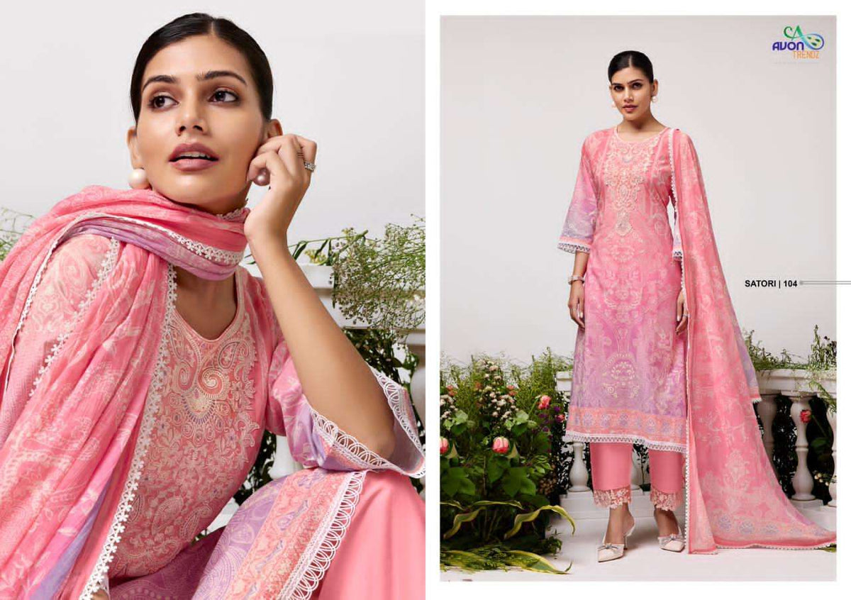 Avon Trendz Satori Cotton Dress Material - Amrah Wholesale
