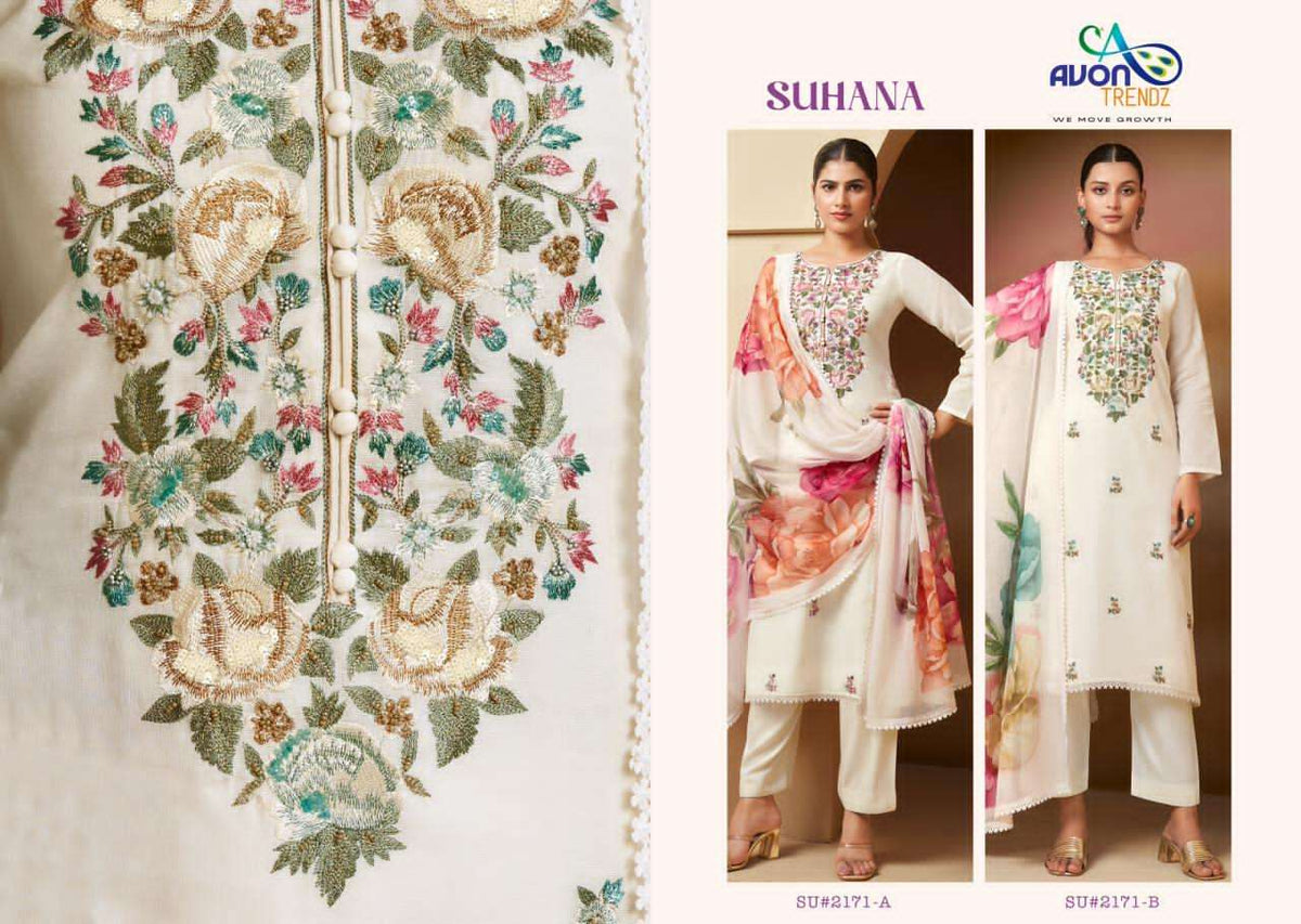 Avon Trendz Suhana Linen Pakistani Suit - Amrah Wholesale
