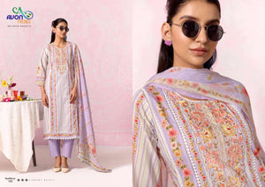 Avon Trendz Sunflower Cotton Lawn Dress Material - Amrah Wholesale