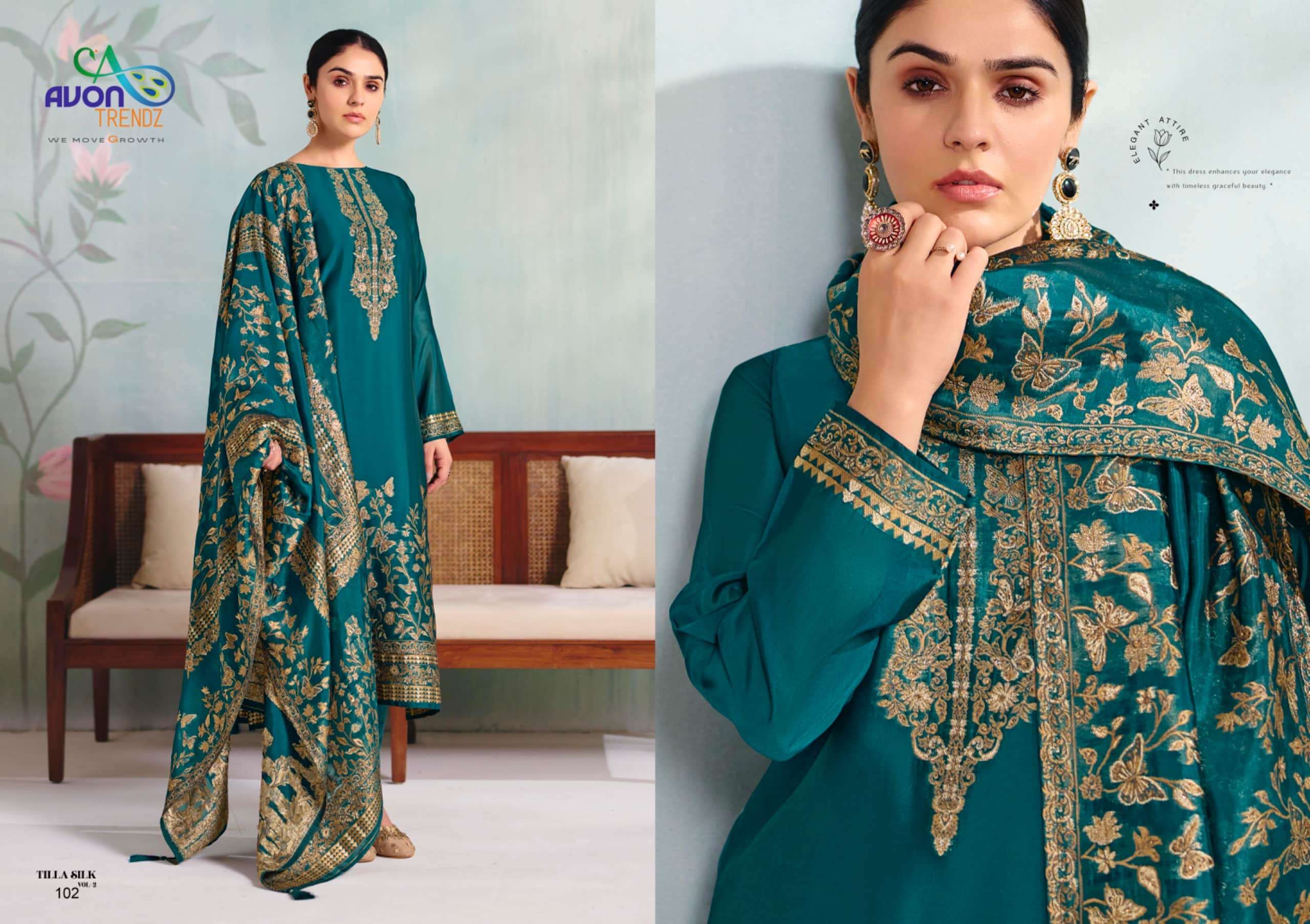 Avon Trendz Tilla Silk Vol 2 Silk Dress Material