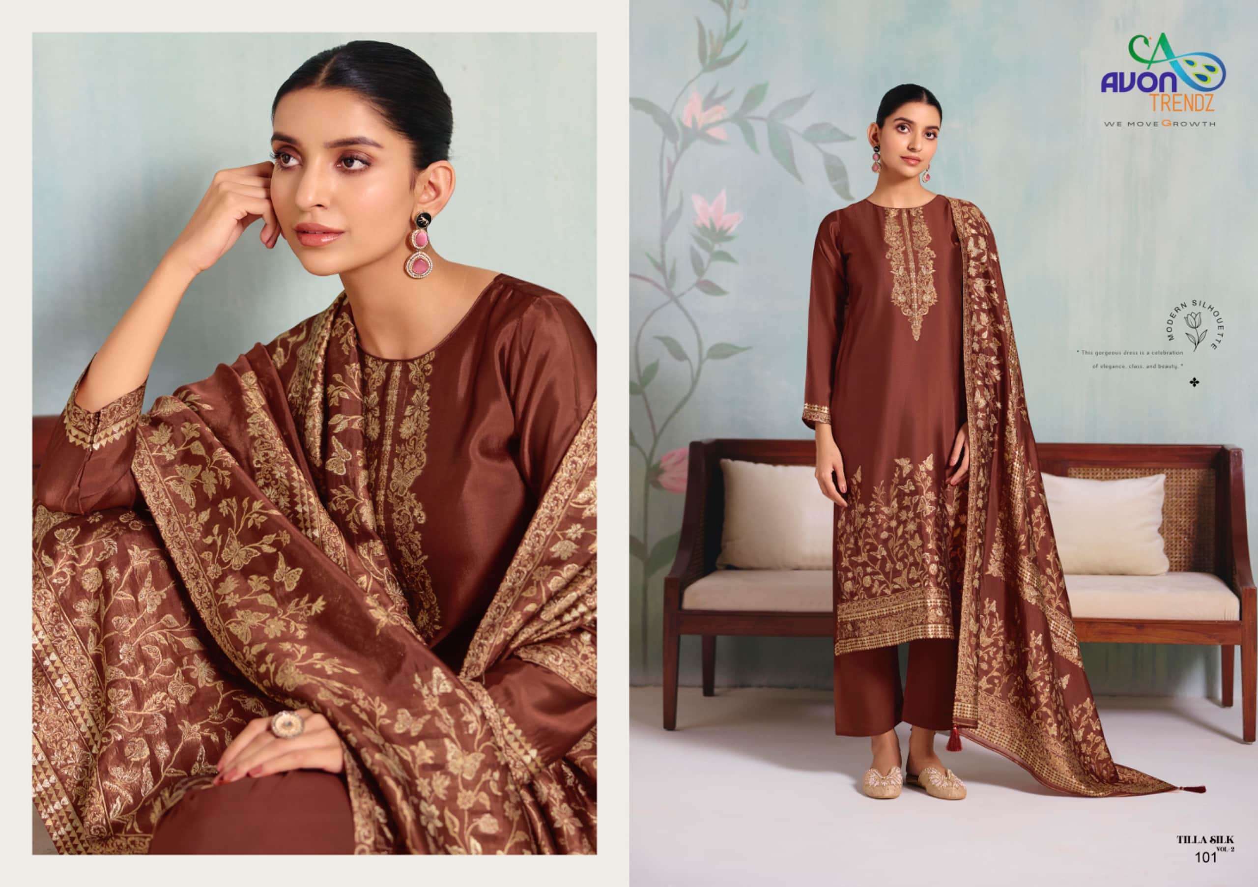 Avon Trendz Tilla Silk Vol 2 Silk Dress Material