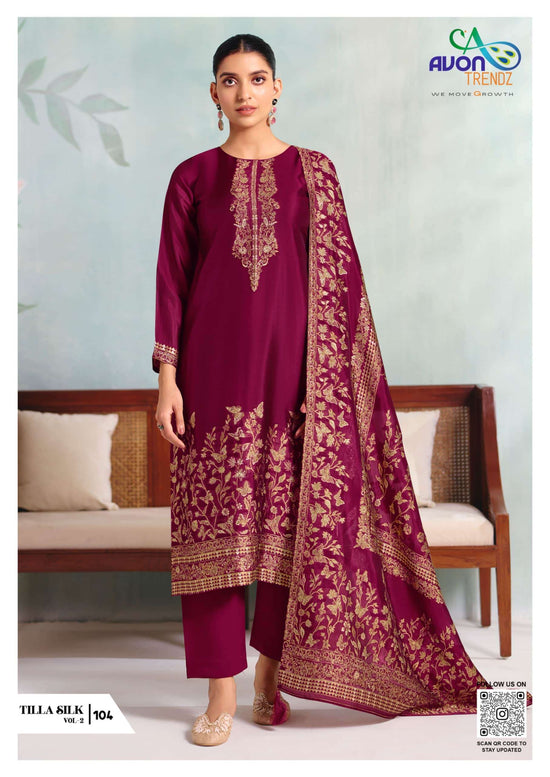 Avon Trendz Tilla Silk Vol 2 Silk Dress Material