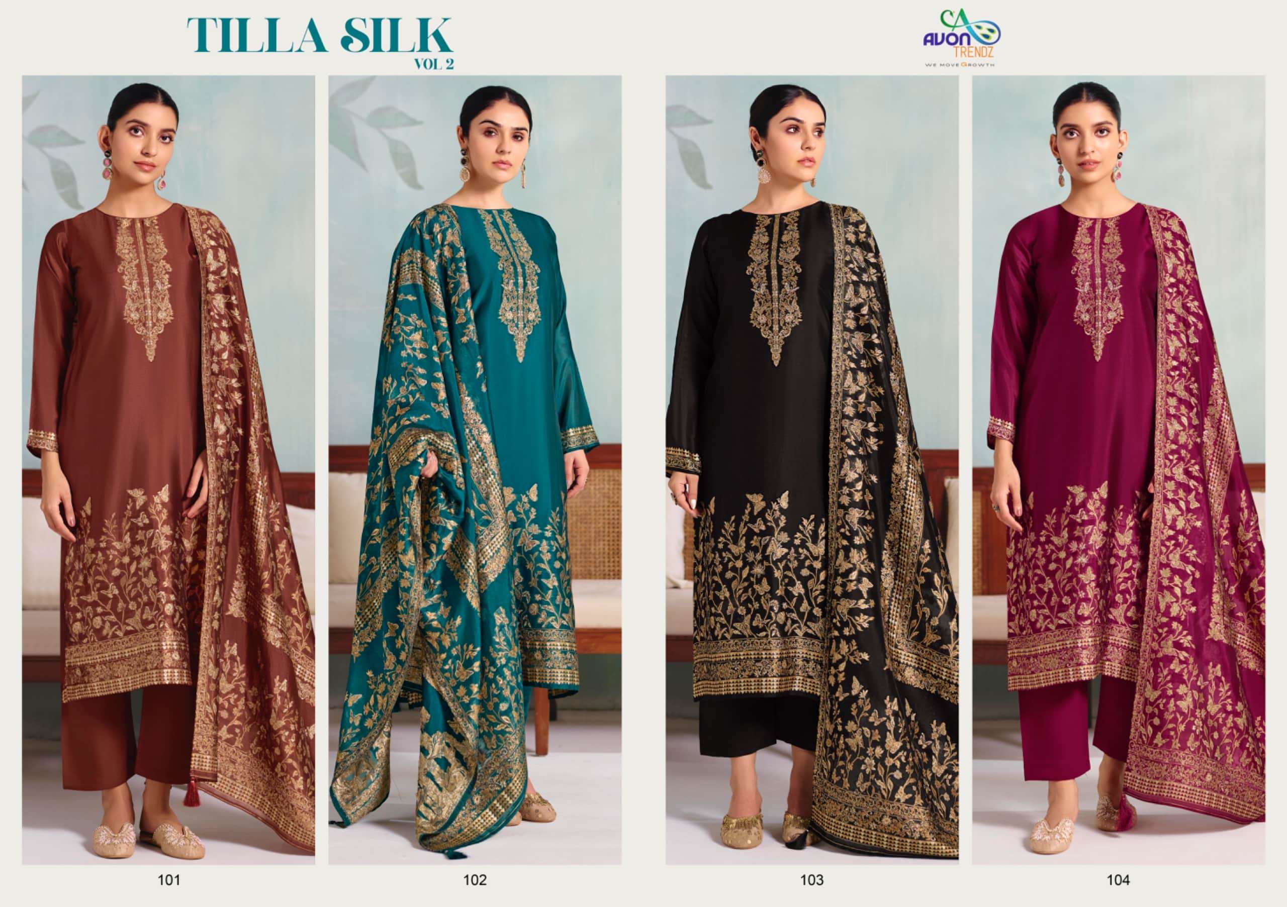 Avon Trendz Tilla Silk Vol 2 Silk Dress Material