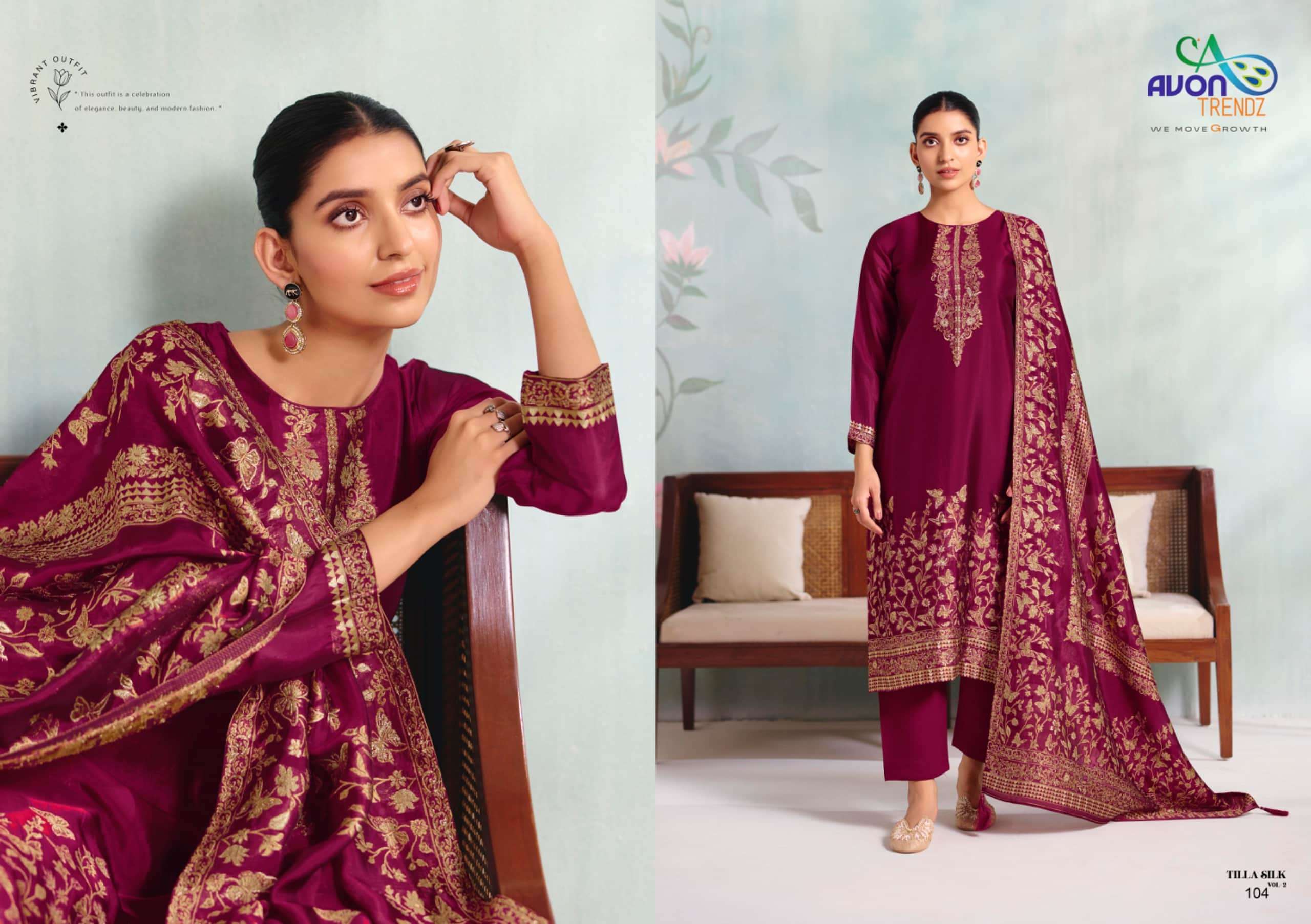 Avon Trendz Tilla Silk Vol 2 Silk Dress Material