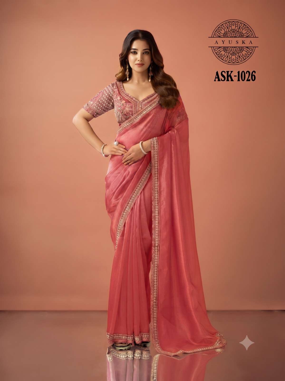Ayushka 1026 Colors Tissue Organza Ready Wear Designer Saree - Amrah Wholesale