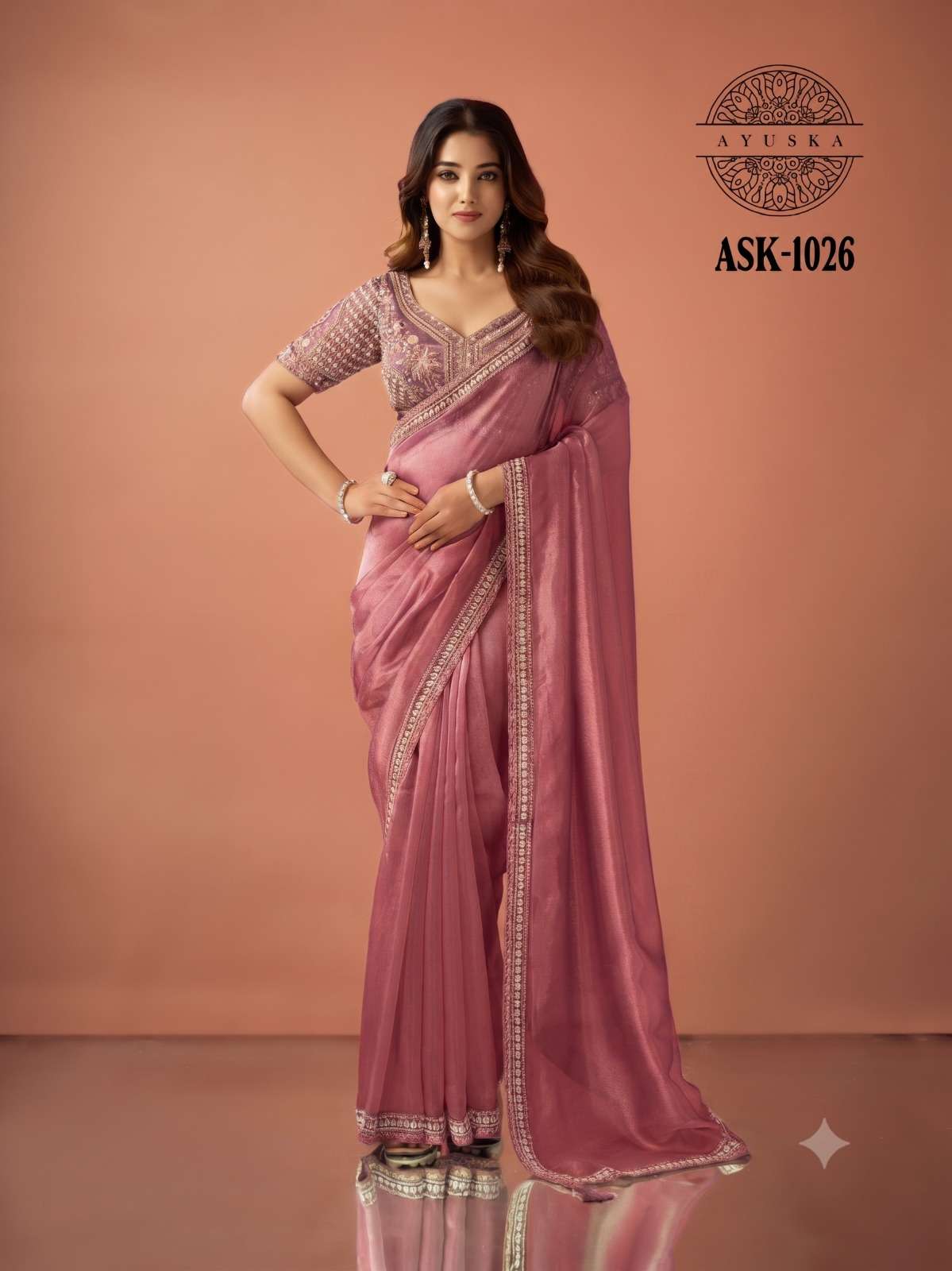 Ayushka 1026 Colors Tissue Organza Ready Wear Designer Saree - Amrah Wholesale
