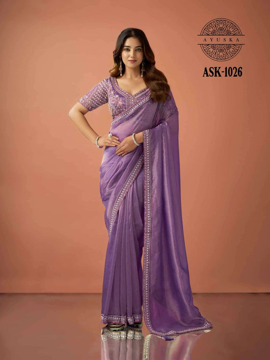 Ayushka 1026 Colors Tissue Organza Ready Wear Designer Saree - Amrah Wholesale