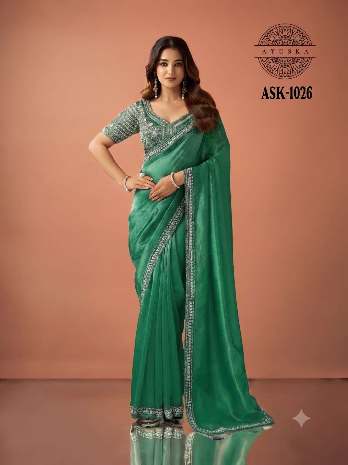Ayushka 1026 Colors Tissue Organza Ready Wear Designer Saree - Amrah Wholesale