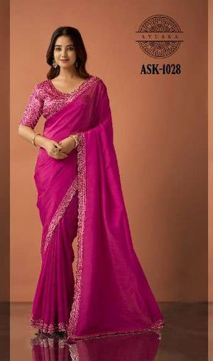 Ayushka 1028 Colors Organza Silk Party Wear Designer Saree Wholesale - Amrah Wholesale