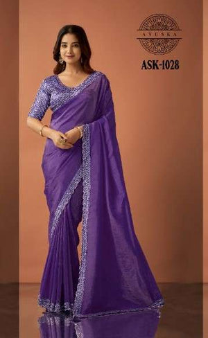 Ayushka 1028 Colors Organza Silk Party Wear Designer Saree Wholesale - Amrah Wholesale