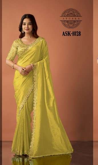 Ayushka 1028 Colors Organza Silk Party Wear Designer Saree Wholesale - Amrah Wholesale