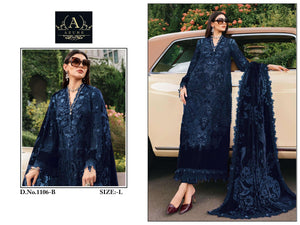Azure 1106 Unstitched Pakistani Suit - Amrah Wholesale