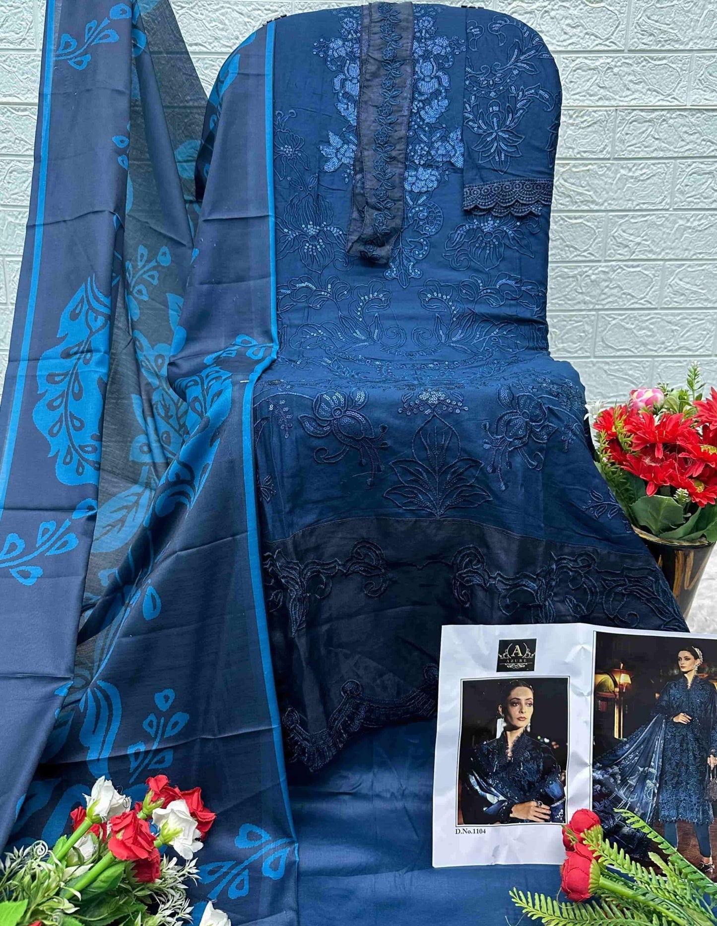 Azure 1106 Unstitched Pakistani Suit - Amrah Wholesale