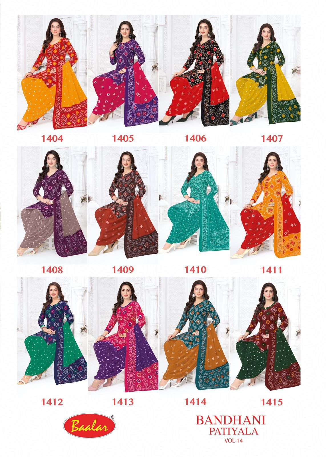 Baalar Fabrics Bandhani Patiyala Vol 14 Cotton Dress Material