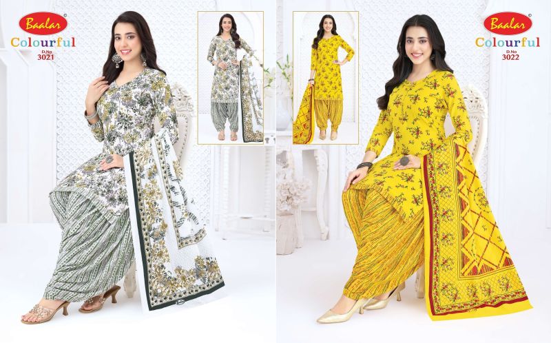 Baalar Colourful Vol 30 Pure Cotton Printed Dress Material