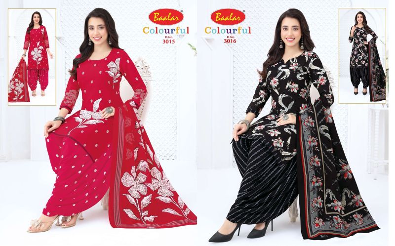 Baalar Colourful Vol 30 Pure Cotton Printed Dress Material