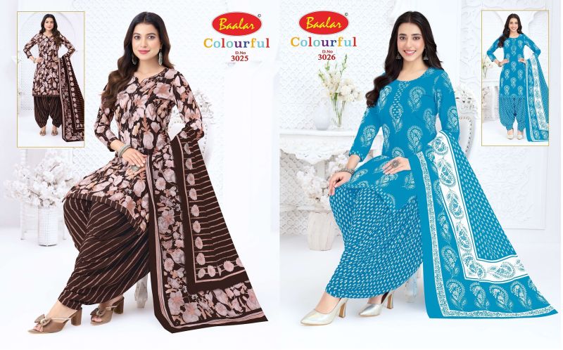 Baalar Colourful Vol 30 Pure Cotton Printed Dress Material